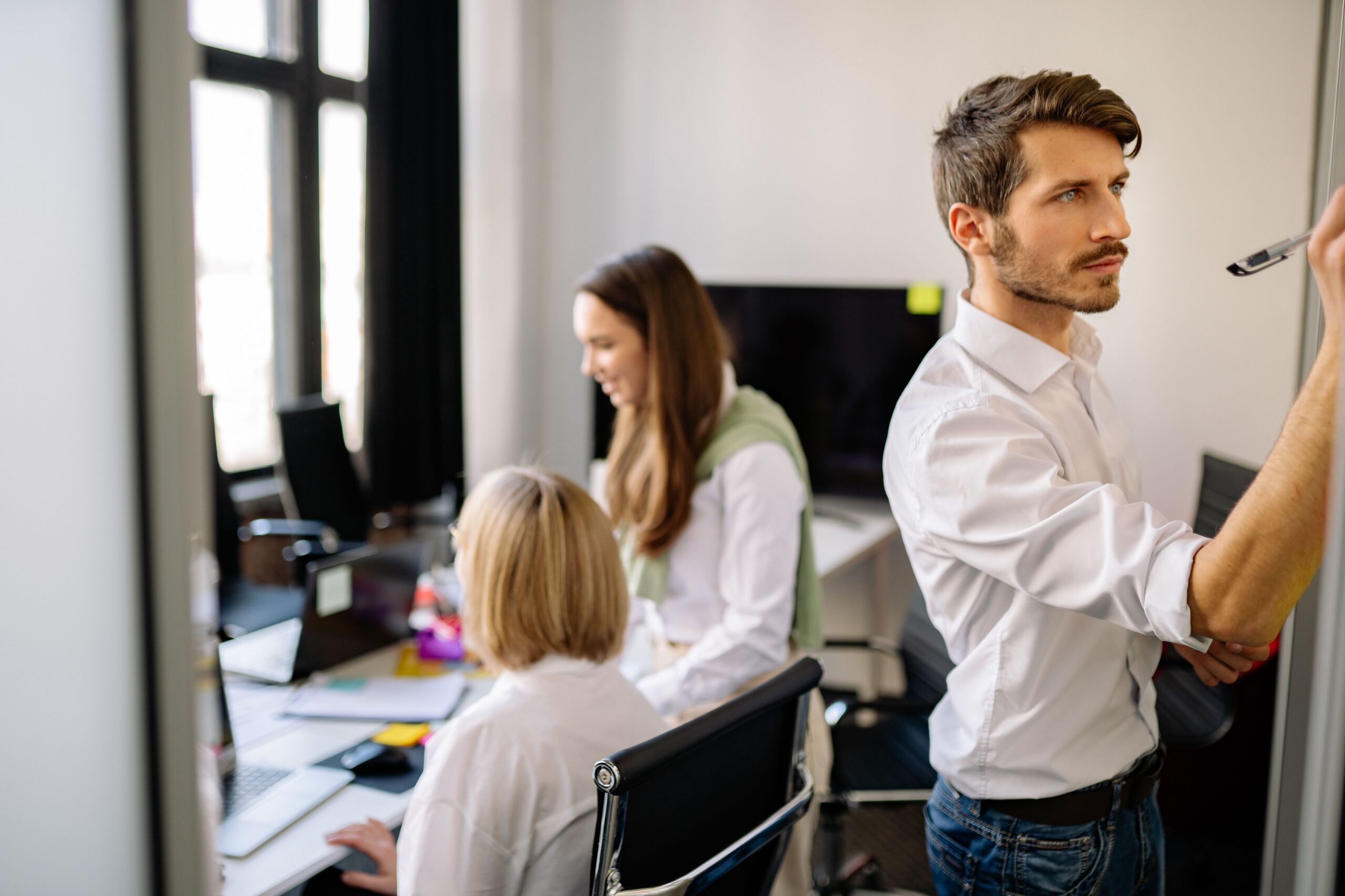 Employees working in the office.
